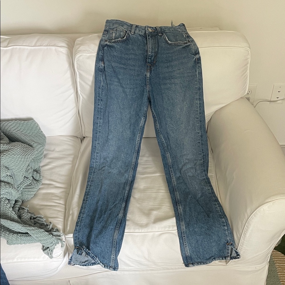 Pull&Bear Women's Blue Boyfriend Jeans